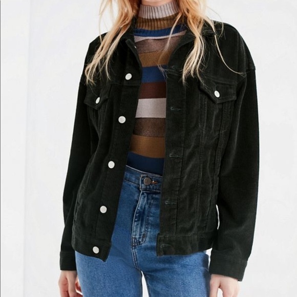 BDG UO Black Corduroy Trucker Jacket size M - Picture 1 of 2